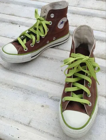 23cm 컨버스 하이컷 스니커즈 브라운/리프 그린