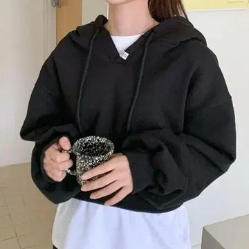 muah muah 한국 트레이닝복 후드티 블랙