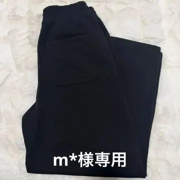 UNIQLO:C 맨투맨 와이드 팬츠 black