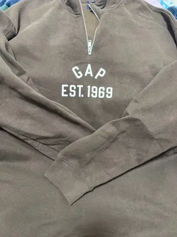 빈티지 소프트 오버 사이즈 GAP 로고 1/4 집업 풀오버