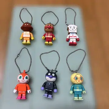 호빵맨 피규어 6개 세트 키링 포함