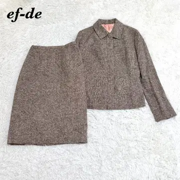 새상품급 ef-de 울 스커트 수트 셋업 9 브라운