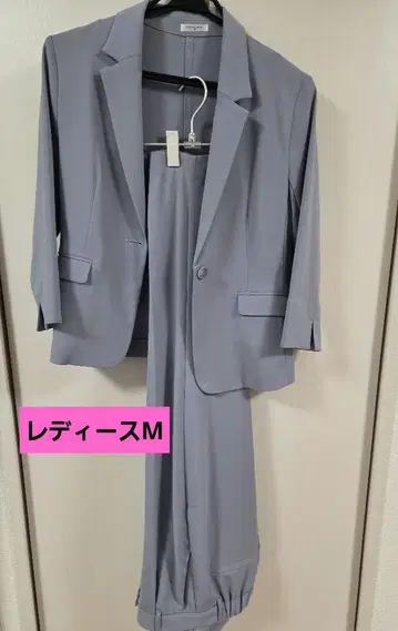 블루 그레이 수트 여성용 M