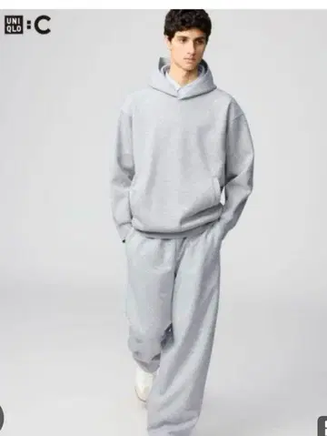 UNIQLO C 맨투맨 와이드 팬츠 그레이 S 사이즈