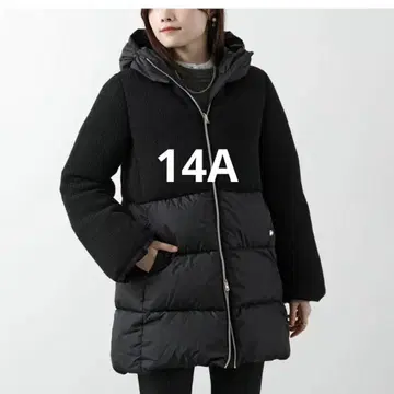 HERNO 키즈 14A 후드 부착 블랙 다운 자켓