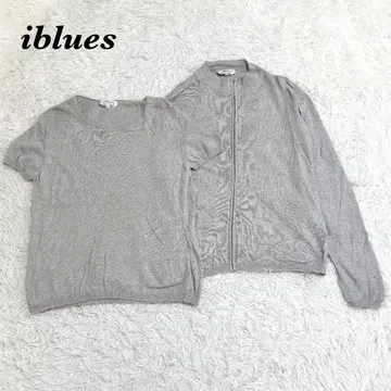 새상품급 iblues 캐시미어 혼방 앙상블 가디건 L 그레이