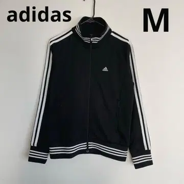 아디다스 블랙 여성용 트랙 자켓 쓰리 스트라이프 로고 자수
