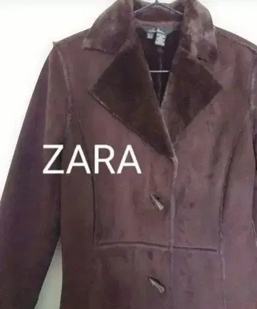 ZARA 무스탕 코트 브라운