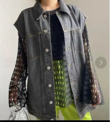 MESH LAYERED DENIM JACKET