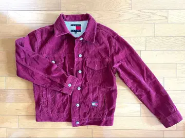 [새상품급] TOMMY JEANS 코듀로이 자켓 XS 버건디