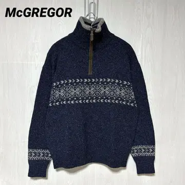 90s 00s 구제 의류 McGREGOR 울 실크 하프 지퍼 니트 M
