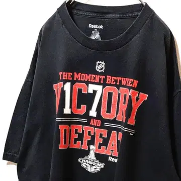 리복 NHL V1C7ORY & 티셔츠 블랙 검정 XL 구제 의류