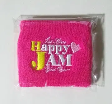 미개봉 오구라 유이 1st 라이브 HAPPY JAM 리스트 밴드 핑크