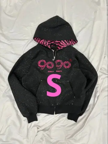 9090 OG Logo Glitter Zip Hoodie S