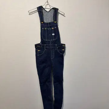 리 다크 블루 데님 오버롤 네이비