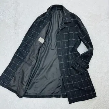 유나이티드 애로우즈 스텐카라 코트 펜체크 캐시미어 혼방 S