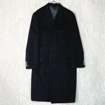 [ 새상품급 ] 캐시미어 100% 체스터 코트 롱 기장 블랙 포멀