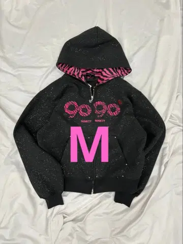 9090 OG Logo Glitter Zip Hoodie M