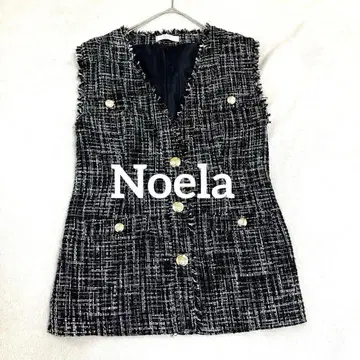 Noela 노엘라 지레 트위드 베스트 골드 버튼