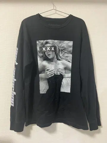 GOD SELECTION XXX 블랙 롱 슬리브 티셔츠 M 사이즈