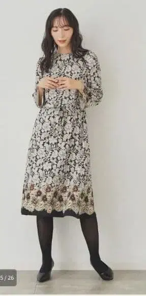 SunaUna 레이스 프린트 꽃무늬 원피스 40(L) 화이트