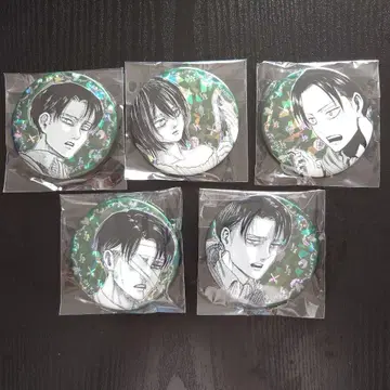 진격의 거인 리바이 anique 홀로그램 빅 캔뱃지 5개