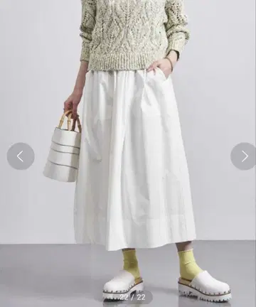UNITED ARROWS C/P 배치 포켓 개더 스커트