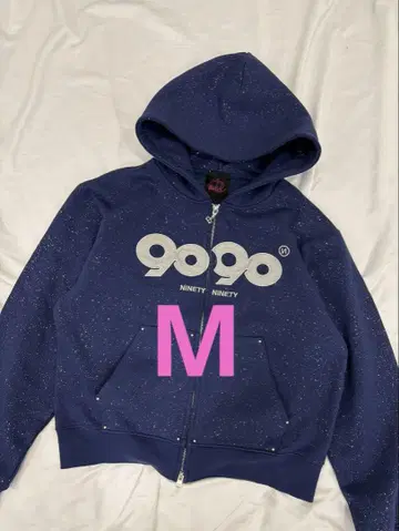 9090 OG Logo Glitter Zip Hoodie M
