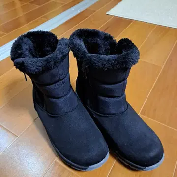 블랙 퍼 라이닝 숏부츠
