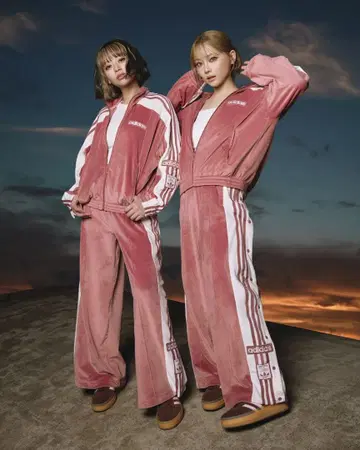adidas 벨벳 트랙 팬츠 핑크