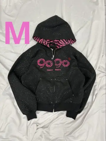 9090 OG Logo Glitter Zip Hoodie M