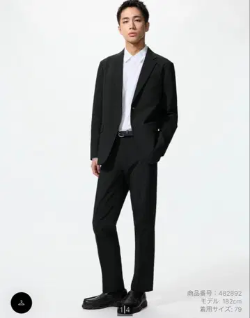 UNIQLO 감동 자켓+팬츠 세트 블랙