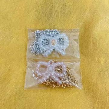 세본스타 펄 리본 핑크 화이트