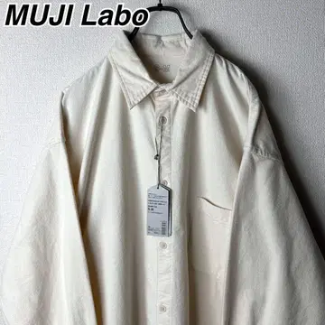 미사용 새상품 MUJI Labo 카포크 혼방 플란넬 셔츠 무지 라보
