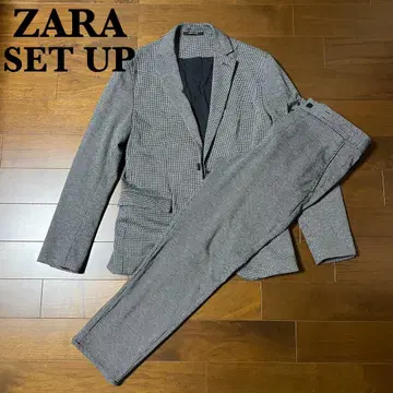 자라 수트 상하의 셋업 남성용 ZARA 그레이 하운드투스 체크 패턴