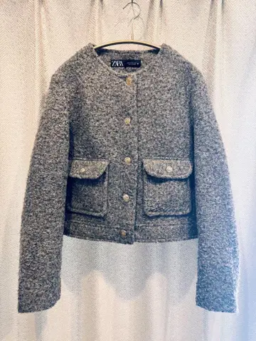 ZARA 그레이 노카라 자켓