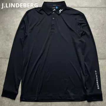 거의 미사용 J.LINDEBERG 긴팔 피케 셔츠 네이비