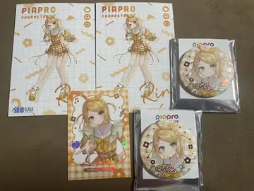 카가미네 린 Anique 플라워 레트로 룩 캔뱃지 클리어 카드 5종 세트