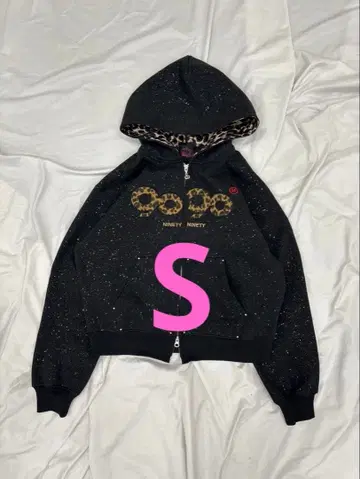 9090 OG Logo Glitter Zip Hoodie S