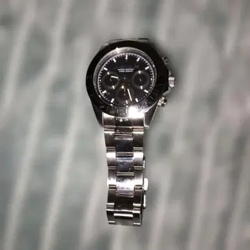 크로노그래프 손목시계 블랙 스테인리스