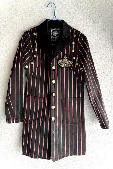 ALGON QUINS 아르곤킨 자켓 코트 빨간색x블랙 보더