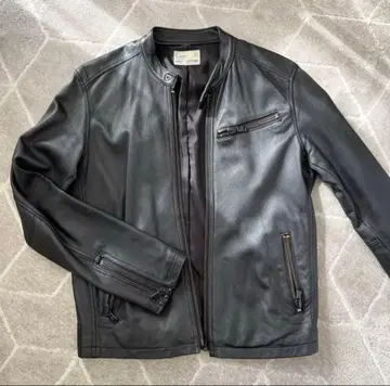 블랙 가죽 싱글 라이더 자켓