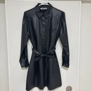 ZARA 가죽 원피스 가을 옷 블랙 가죽