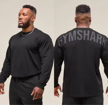 GYMSHARK 블랙 x 그레이 롱T셔츠 L 사이즈