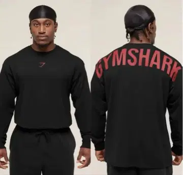GYMSHARK 블랙 x 빨간색 롱 T셔츠 M 사이즈