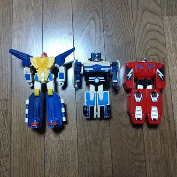 당시 타카라 90년대 태양의 용사 파이버드 3체 세트 변형 로봇