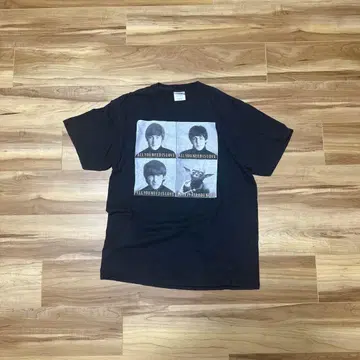 90s THE BEATLES 밴딩T L 블랙 페이드 하드 데이즈 나이트