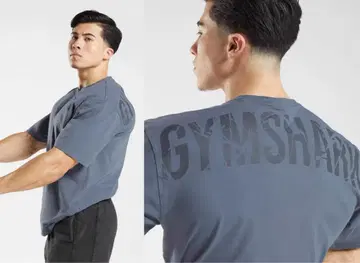 짐샥 네이비 x 그레이 티셔츠 M 사이즈