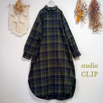 스튜디오 클립 studio CLIP 네프 체크 셔츠 원피스 M 긴팔