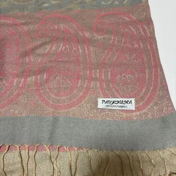 PASHMINA 페이즐리 무늬 스톨 그레이 핑크